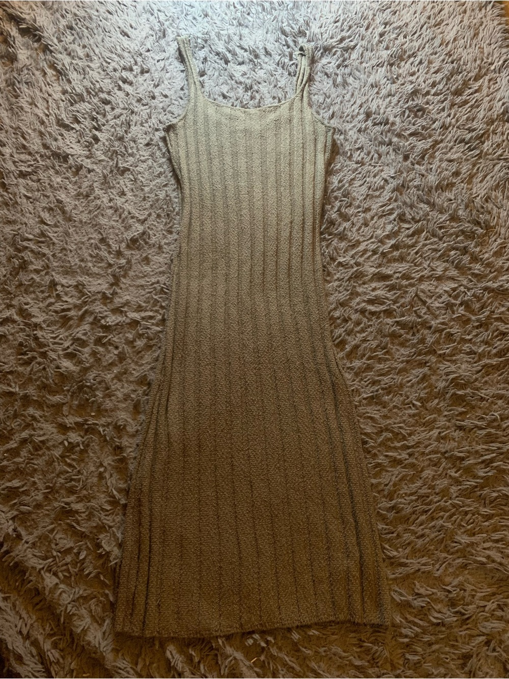 Free People taupe Santos Sweater Midi Dress sz L